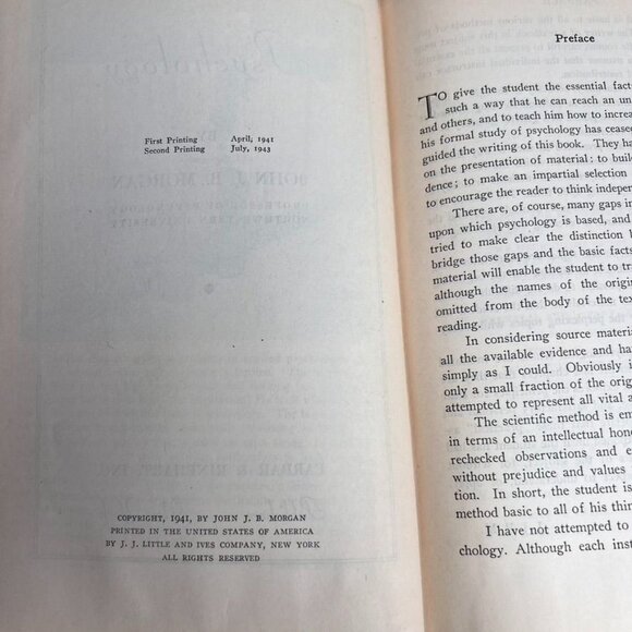 Psychology By John J.B. Morgan Hardcover Book 1950 Farrar & Rinehart READ - Picture 9 of 12